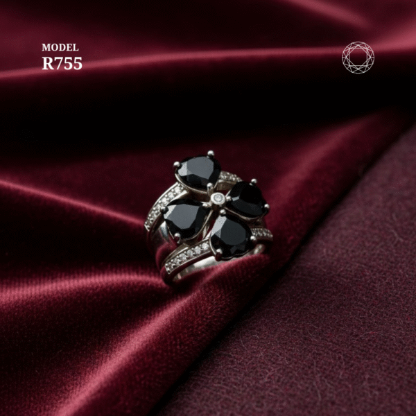 R755 - Black Spinel Ring