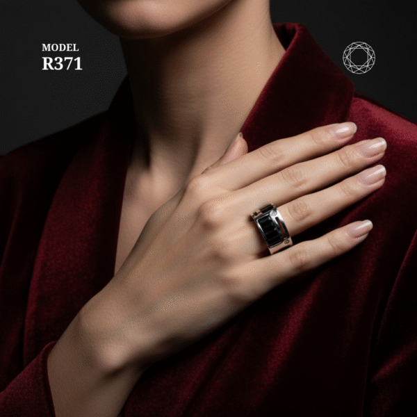R371 - Black Spinel Ring - Image 2