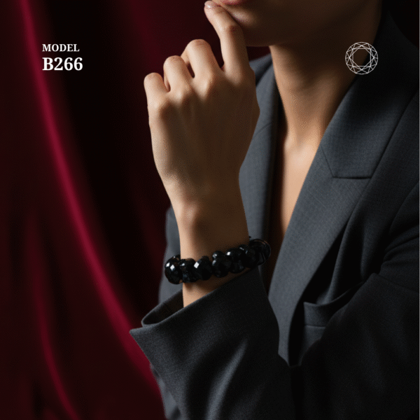 N266 - Black Spinel Bracelet - Image 2
