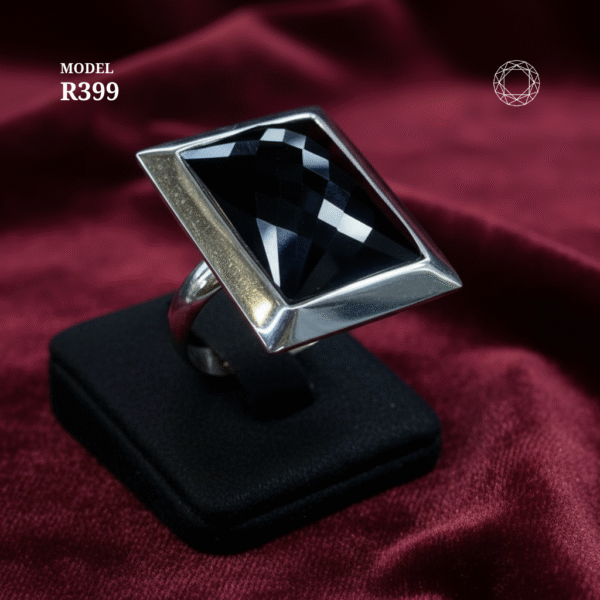 R399 - Black Spinel Ring - Image 2