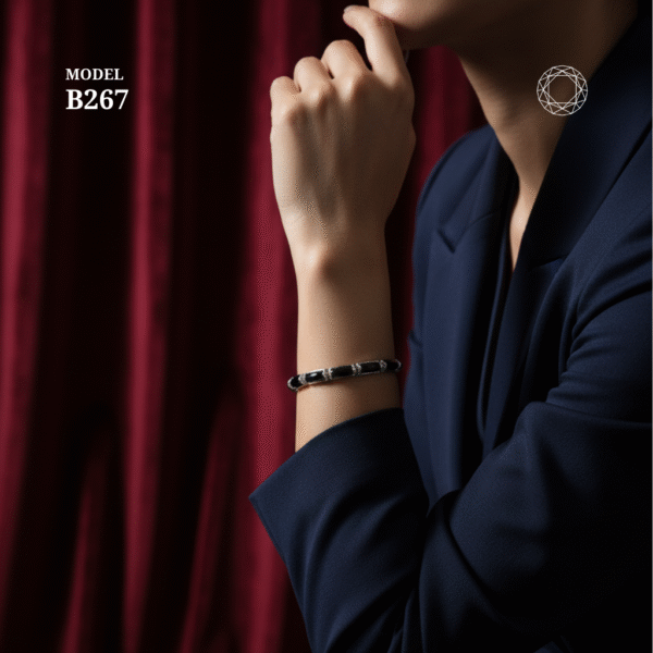 B267 - Black Spinel Bracelet - Image 2