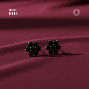 Full Black Spinel Earrings Model E116