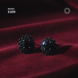 Full Black Spinel Earrings Model E499