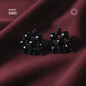 Full Black Spinel Earrings Model E601