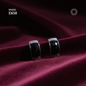 Black Spinel Diamond Earrings Model E650