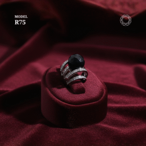 Black Spinel Diamond Ring Model R75