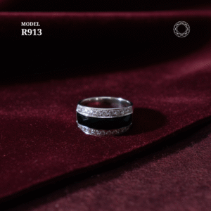 Black Spinel Diamond Ring Model R913